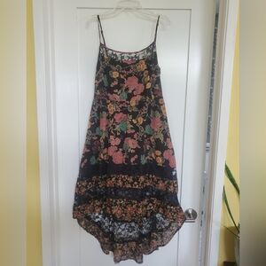 American Rag Cie Cute Boho 100% Cotton Lace & Floral Mini-Midi High-Low Dress